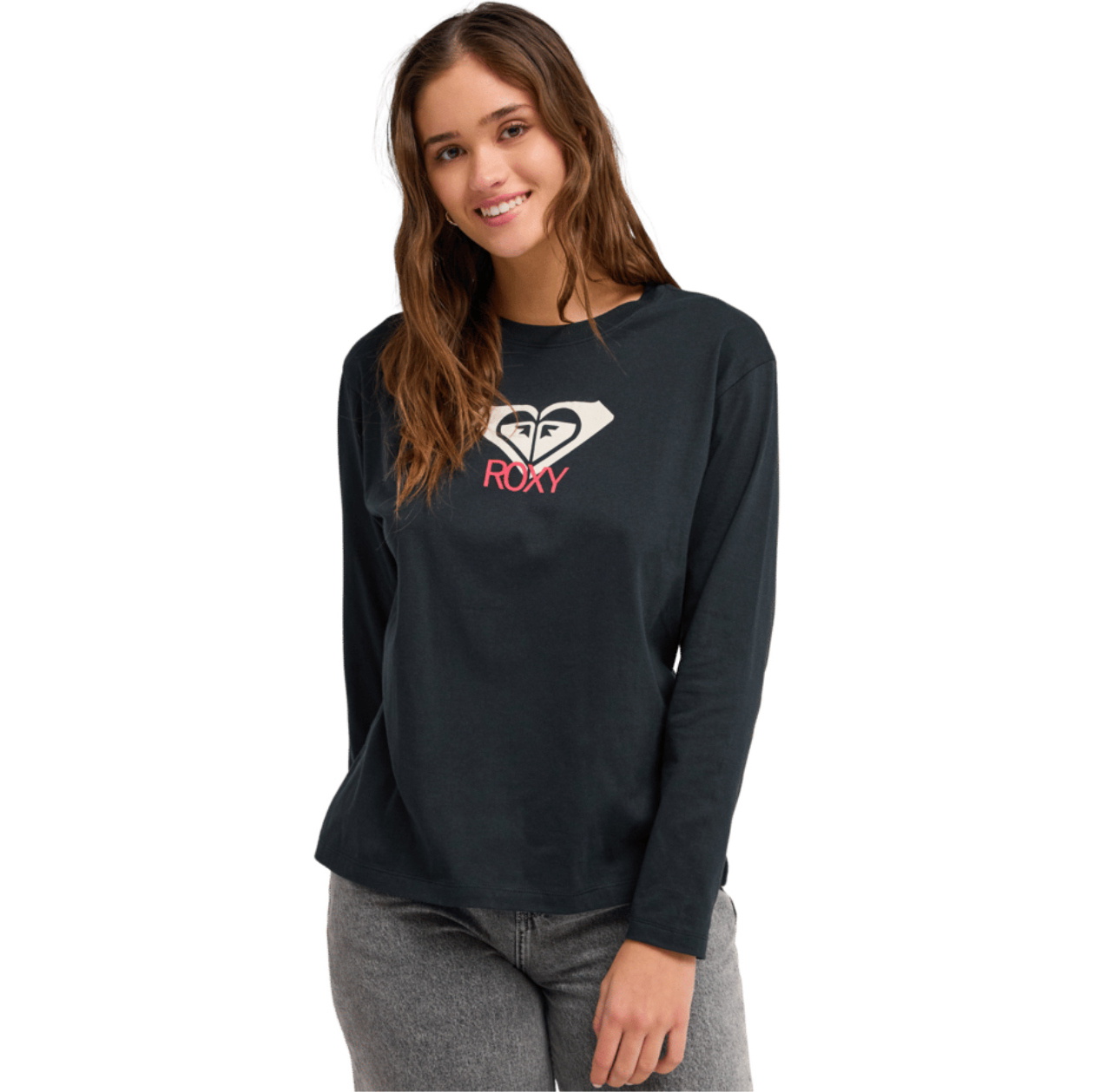 2026 Roxy Womens Hangloose Art Long Sleeve T-Shirt ERJZT06035 - Anthracite
